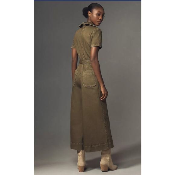 NWT Anthropologie Maeve Colette Denim Wrap Jumpsuit - Size 8 - Picture 2 of 7